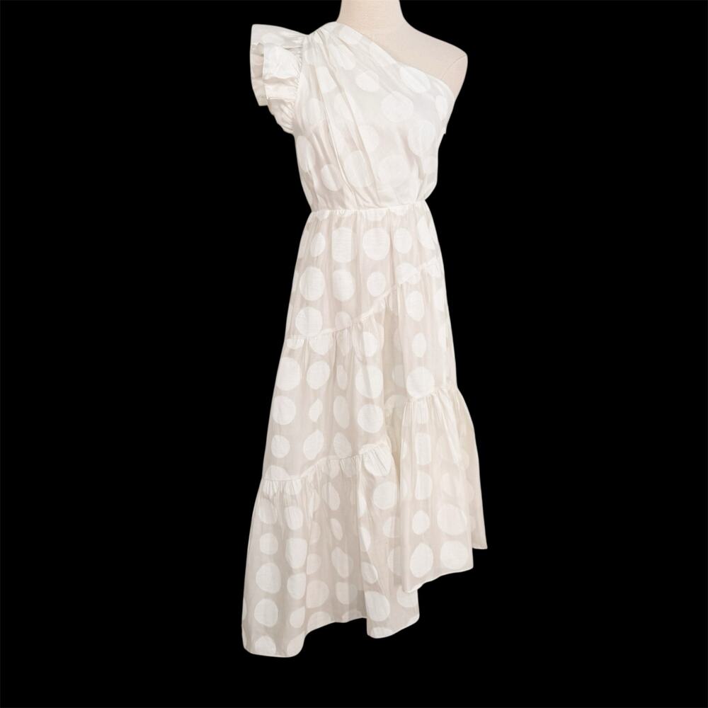 Ulla Johnson Ariane Dress Off White Polka Dot Silk Midi Bridal LWD Party Size 2 - Picture 3 of 16